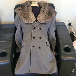 Jordan Craig Black Label Grey with Fur removable collar Size 2X.L